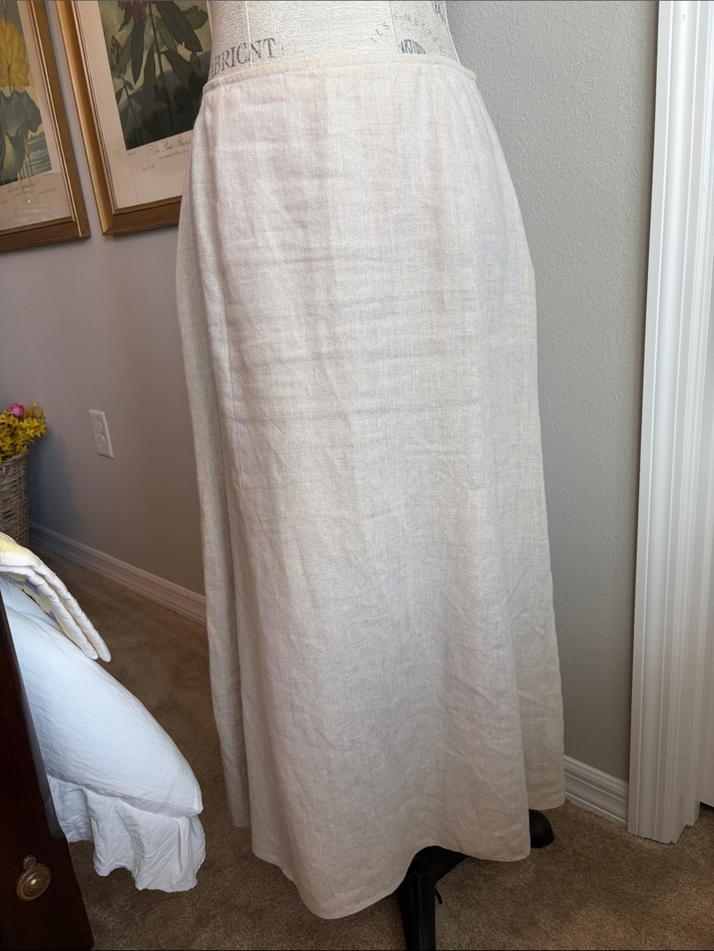 Talbots Cream Linen Maxi Skirt